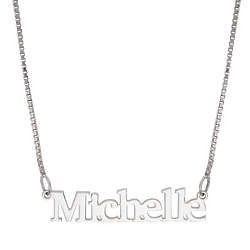 Sterling Silver Adjustable Necklace with Personalized Print Name