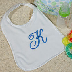Embroidered Name or Initial Baby Bib
