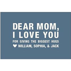 Dear Mom Personalized Blue Throw Pillow Cover