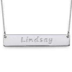 Personalized Bar Necklace in Sterling Silver