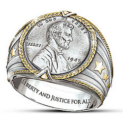 1943 Steel Penny American Hero Men's Ring