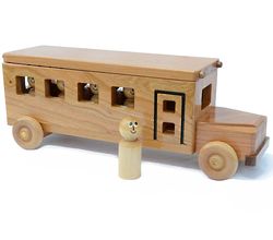 Wooden Toy School Bus