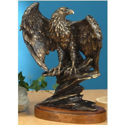 14" Bronzed Eagle Sculpture