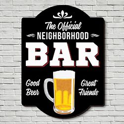 Personalized Official Neighborhood Bar Wooden Sign