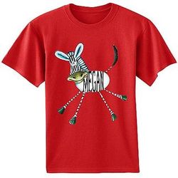 Personalized Short Sleeved Zebra Design T-Shirt