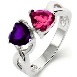 Close to the Heart Two Hearts Birthstone Infinity Ring