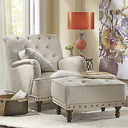 Tufted Chair and Ottoman