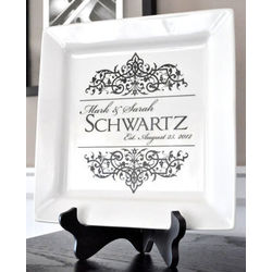Keepsake Plate with Personalized Names and Established Dates