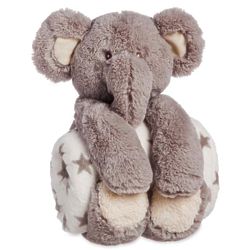 Gray Elephant Stuffed Animal and Blanket