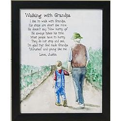 Personalized Walking with Grandpa Framed Print