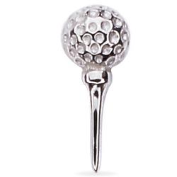 Sterling Silver Golf Ball Tie Clip