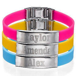 Rubber Bracelet with Personalized Metal Buckle
