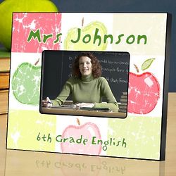 Personalized Teacher Apple Patch Picture Frame