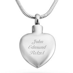 Personalized Memorial Heart Urn Necklace
