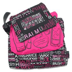 3-Piece Pink and Black Travel Cosmetic Bag Case