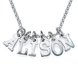 Personalized Multiple Sterling Silver Letters Necklace