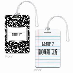 Personalized Composition Book Luggage Tag