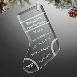 Personalized Favorite Things Christmas Stocking Ornament
