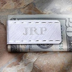 Personalized Brushed Silver Money Clip