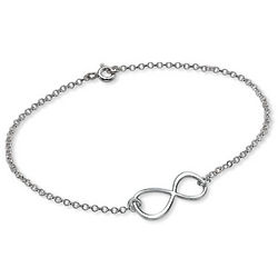 Sterling Silver Eternity Bracelet in Rollo Chain