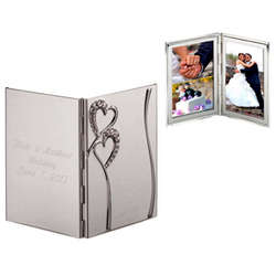 Engraved Hinged Double Picture Frame