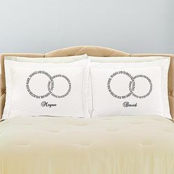 Personalized Rings of Love Pillow Shams