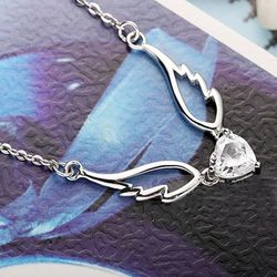 Charming Angel Wings and Heart Necklace