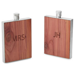 Personalized Cedar Wood Flask with Funnel