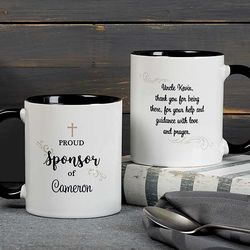 Godparent's Personalized Coffee Mug with Black Handle