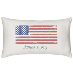 American Flag Personalized Lumbar Pillow