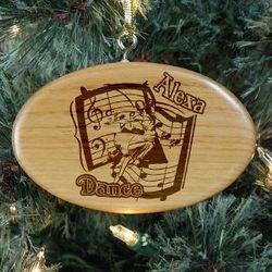 Engraved Dance Wooden Oval Ornament