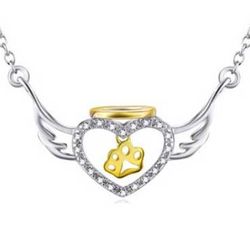 Angel Wing Paw Print Necklace