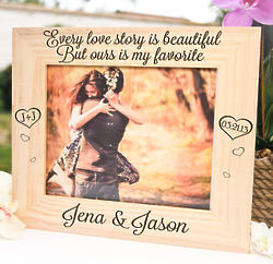 Favorite Love Story Large Wood Engraved Picture Frame