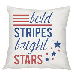 Bold Stripes Bright Stars Throw Pillow