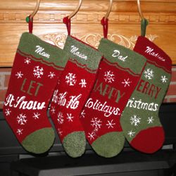 Chenille Loop Personalized Christmas Stocking