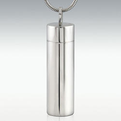 Polished Stainless Steel Cylinder Cremation Pendant