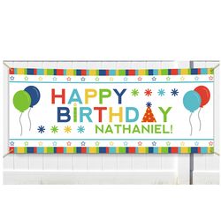 Personalized Festive Happy Birthday Banner