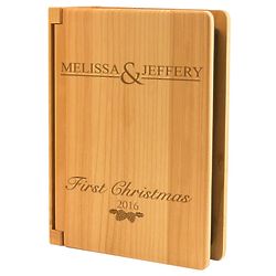 Couple's First Christmas Personalized Maple Wood Photo Album