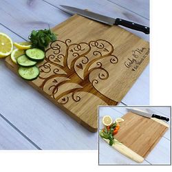 Personalized Engraved Tree of Love Bamboo Cutting Board
