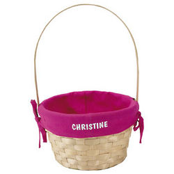 Personalized Easter Basket with Pink Liner