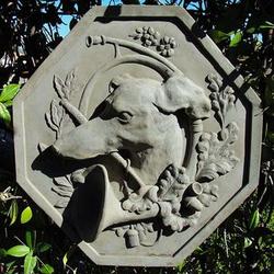 Greyhound Cast Stone Garden Plaque