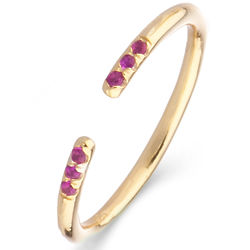 Shashi Ava Pink Ruby Ring in Yellow Gold