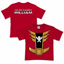 Kid's Personalized Power Rangers T-Shirt in Red