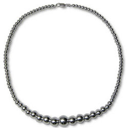 Graduated Sterling Silver Bead Necklace