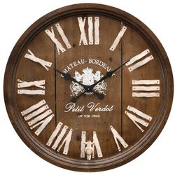 Wine Barrel Style Wood Clock