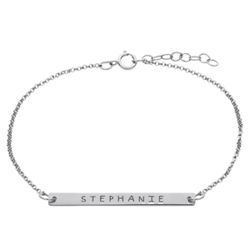 Sterling Silver Name Bar Bracelet