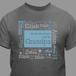 Mens Personalized Favorite People Word-Art T-Shirt