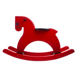 Wooden Rocking Horse in Red