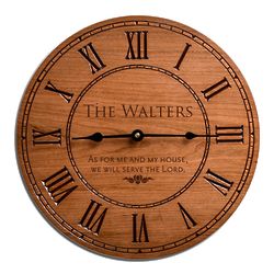Personalized Gorgeous Cherry Wood Family 12-Inch Wall Clock