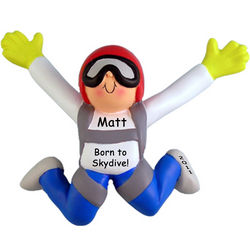 Personalized Male Sky Diving Ornament